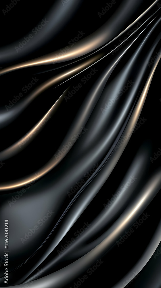Fototapeta premium Abstract Black Silk Background Illustration