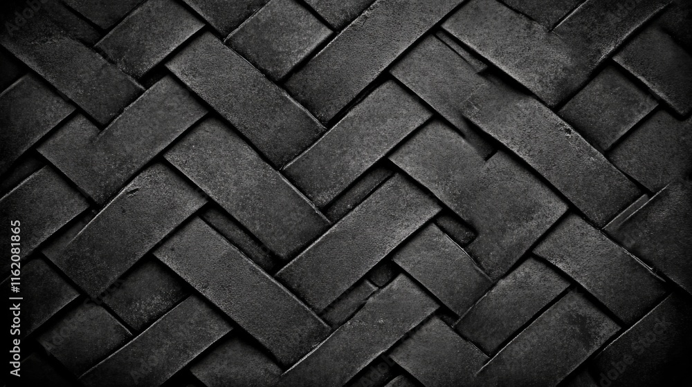 Dark Woven Texture Intertwined Black Stripes Pattern Dark Woven Texture Intertwined Black Stripes Pattern