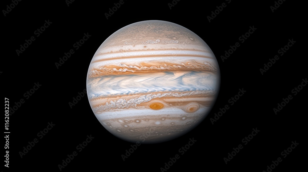 Planet in the outer space Over black Studio Background.