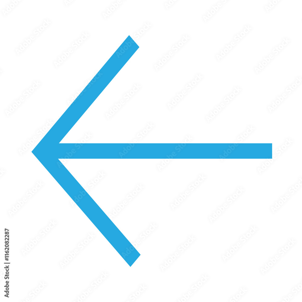  blue Arrow pointing to the left, symbolizing backward direction.