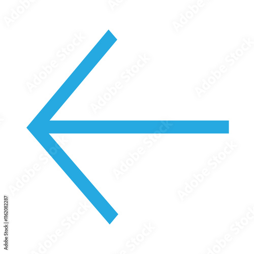  blue Arrow pointing to the left, symbolizing backward direction.