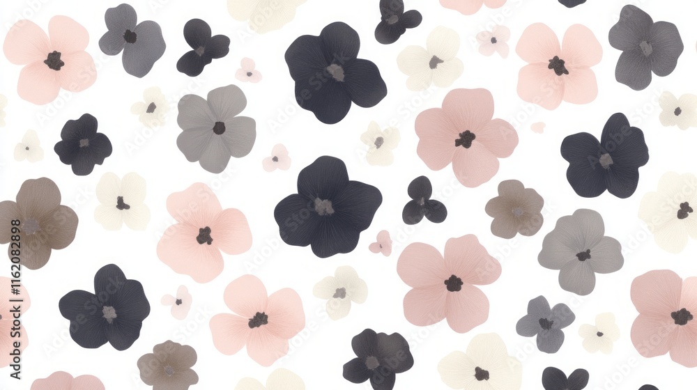 Fototapeta premium Delicate Pastel Floral Pattern Seamless Design