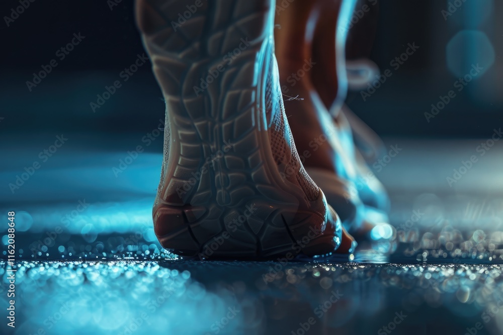 Fototapeta premium athletes foot close up. healthy lifestyle and sport concepts.