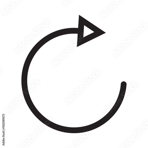 Arrow in a gradient reload or refresh design.