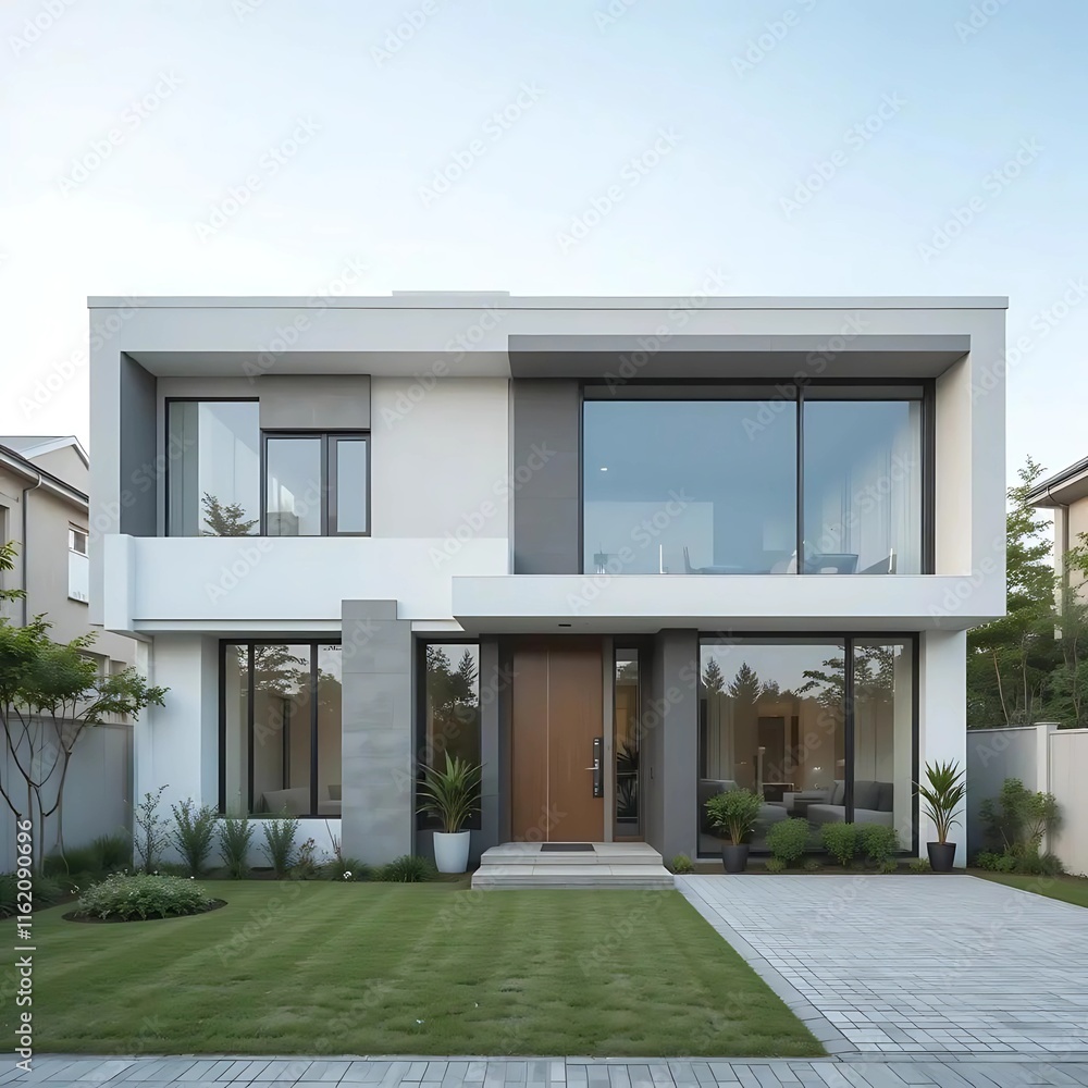 modern house with garden modern house with garden