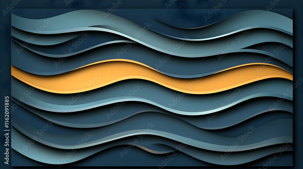 Fototapeta premium Abstract Blue Wave Illustration