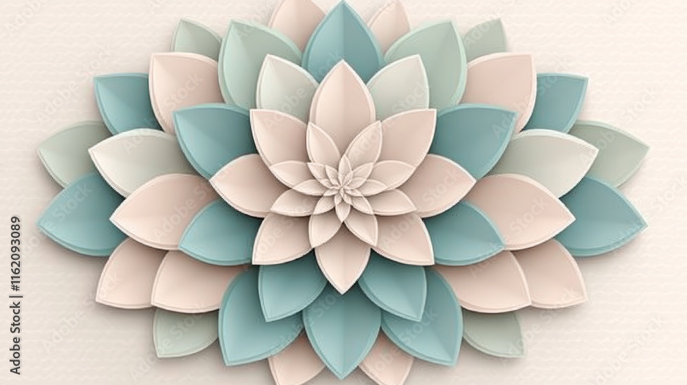 Elegant Pastel Paper Flower Design Artwork Elegant Pastel Paper Flower Design Artwork