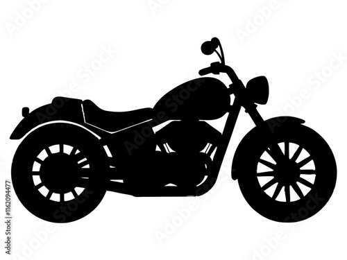 motorcycle black silhouette vector, Simple silhouette Design vector icon with white background.