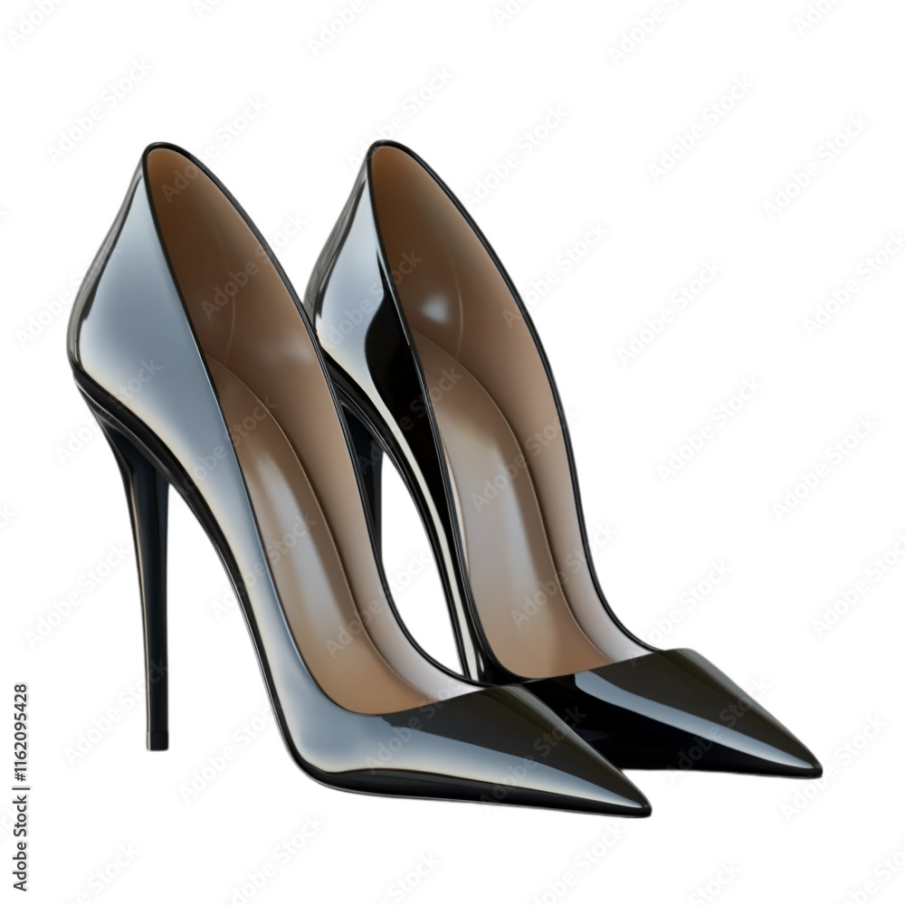 Black high heels on white background
Black high heels on white background