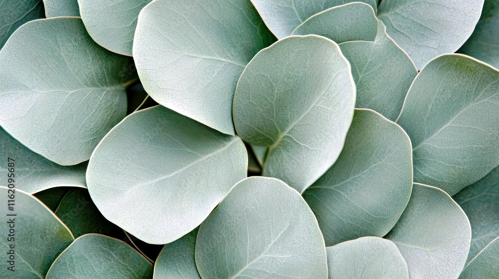 Obraz premium Close-Up View of Fresh Green Leaves with Soft Texture and Subtle Veins, Perfect for Nature and Botanical Themes in Design Projects