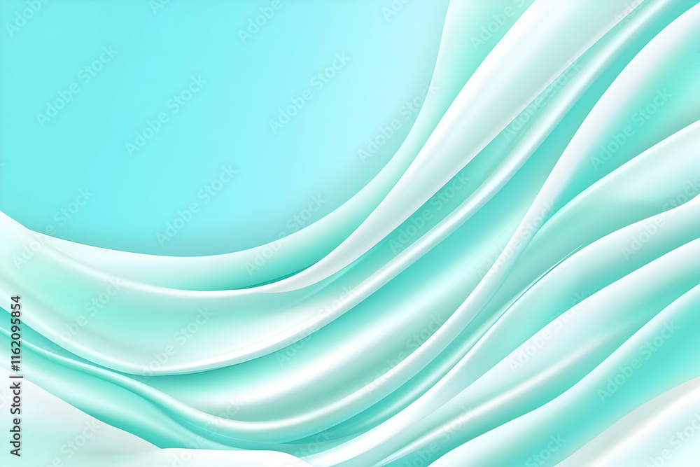 Fototapeta premium Abstract Teal Wave Background Illustration