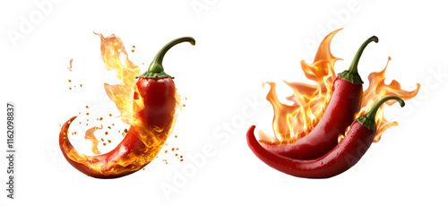 Wallpaper Mural hot chili peppers on whtie background Torontodigital.ca