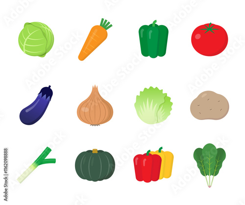 野菜のアイコン・イラストのセット