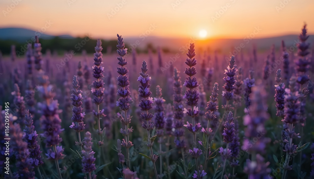 Fototapeta premium lavender field at sunset
