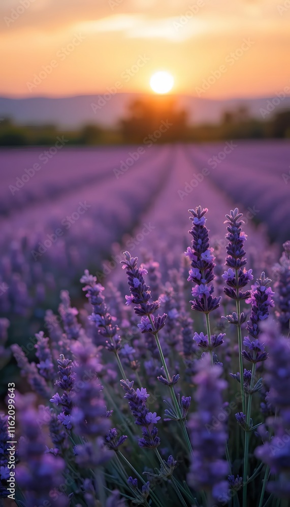 Fototapeta premium lavender field at sunset