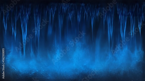 Ethereal Blue Cave Dripping With Mystery
