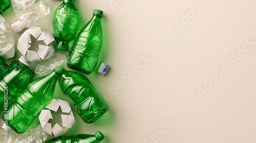 Promoting sustainability sorted recyclables pile in urban environment eco-friendly materials close-up view of waste management