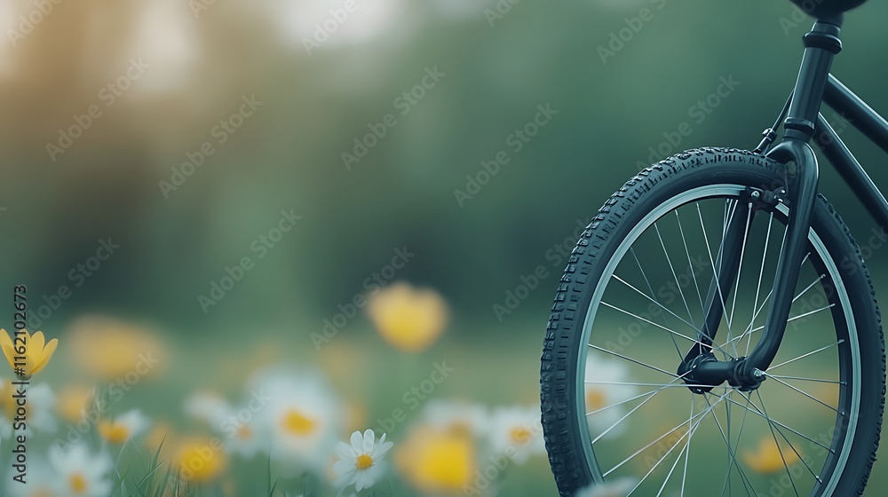 Exploring sustainability bicycle wheel on a dirt trail nature close-up shot outdoor environment focused viewpoint Exploring sustainability bicycle wheel on a dirt trail nature close-up shot outdoor environment focused viewpoint
