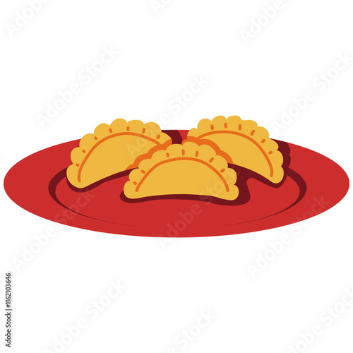 Dumplings on Plate