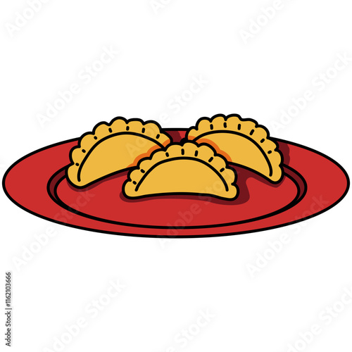 Dumplings on Plate