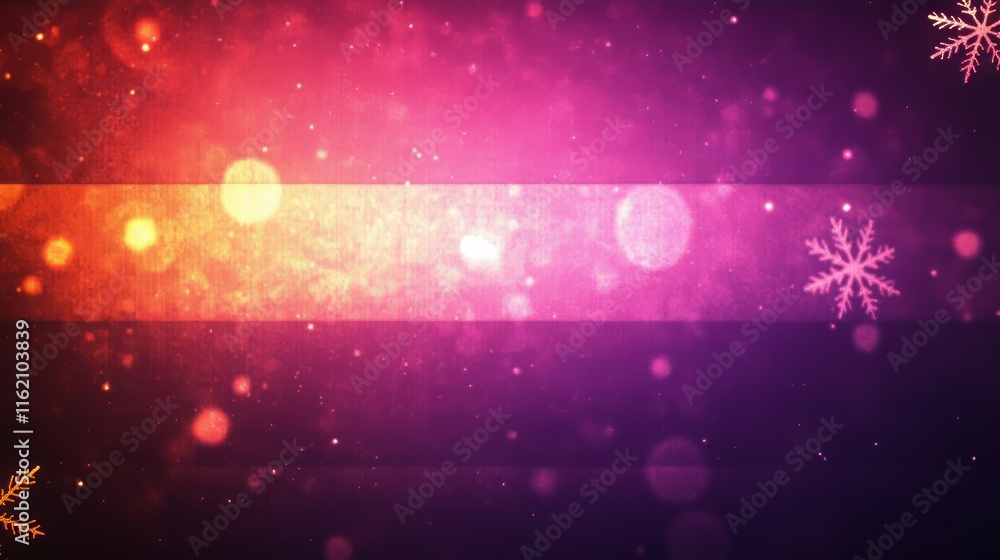 Obraz premium Festive Winter Background with Snowflakes and Lights