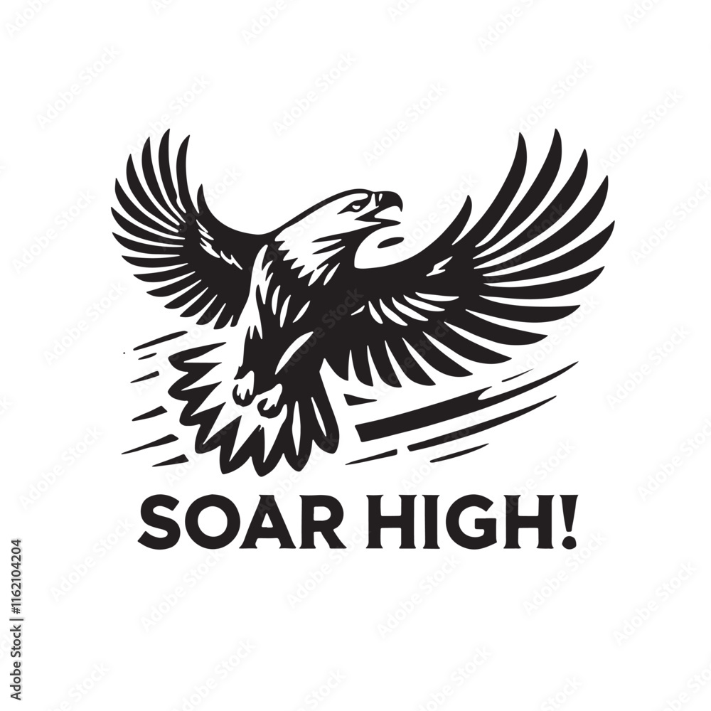 flying hunting bald eagle black silhouette illustration design. flying hunting bald eagle black silhouette illustration design.