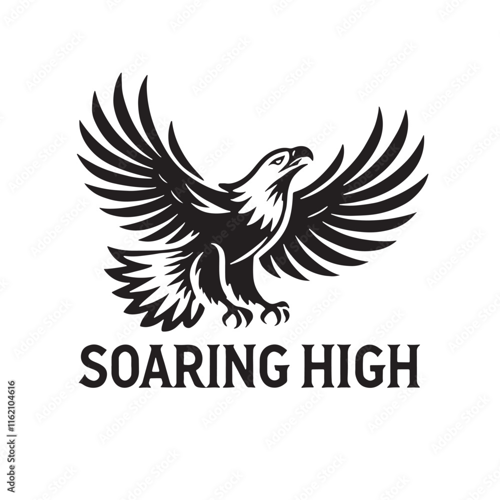 flying hunting bald eagle black silhouette illustration design. flying hunting bald eagle black silhouette illustration design.