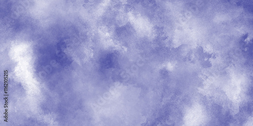 Ethnic Tie Dye Blue Watercolor background with white clouds, watercolor background concept design background with smoke, Stain artistic hand-painted dark blue grunge texture, watercolor painted sky.