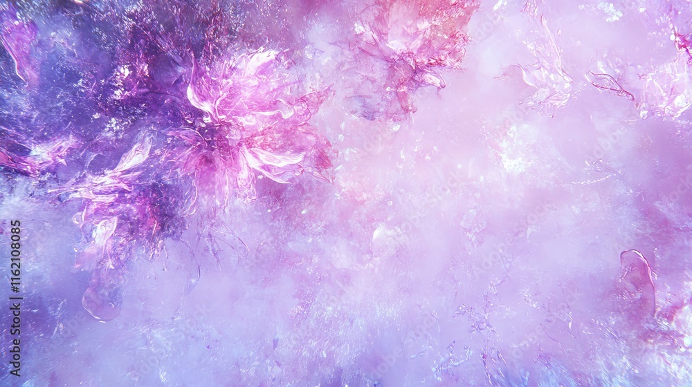 Fototapeta premium Frozen Floral Fantasy Purple Ice Flowers Abstract Art