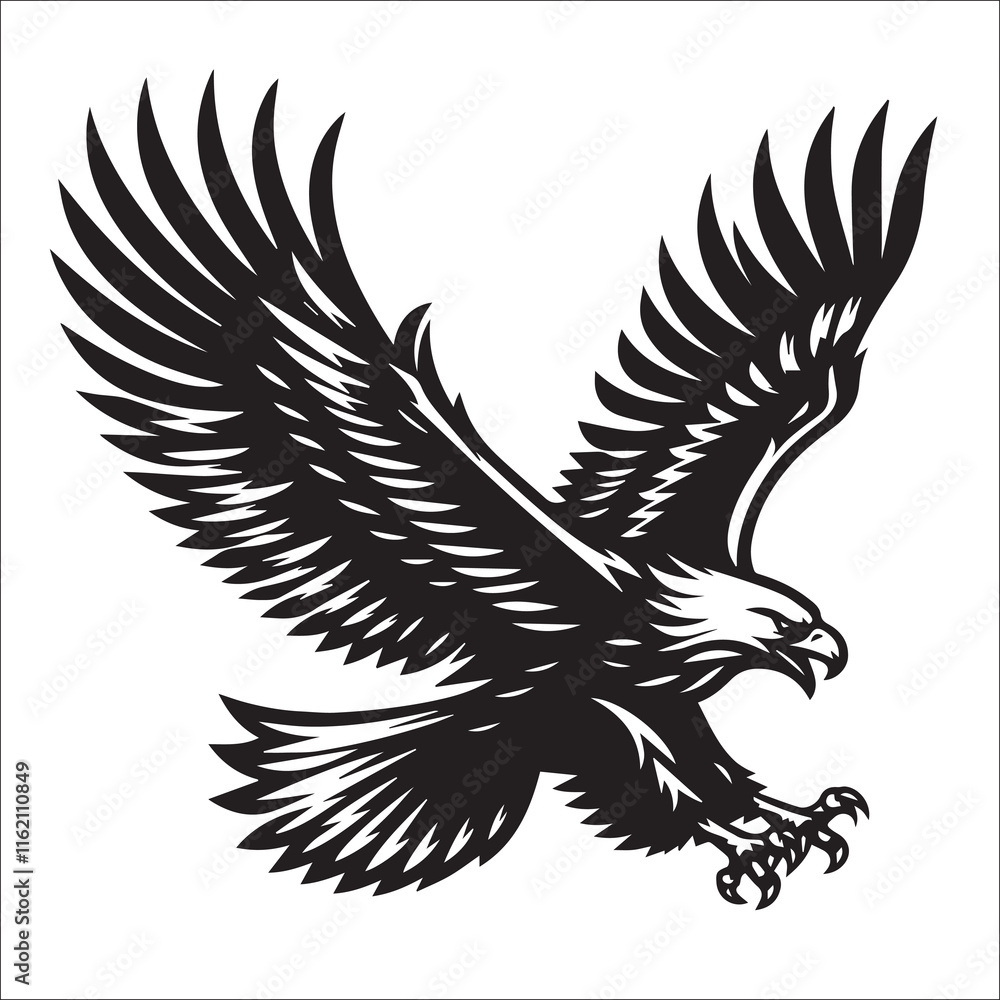 Flying Eagle Svg Vector Silhouette File Flying Eagle Svg Vector Silhouette File