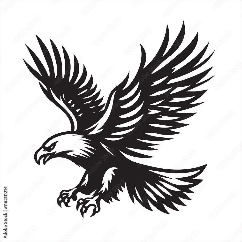 Flying Eagle Svg Vector Silhouette File Flying Eagle Svg Vector Silhouette File