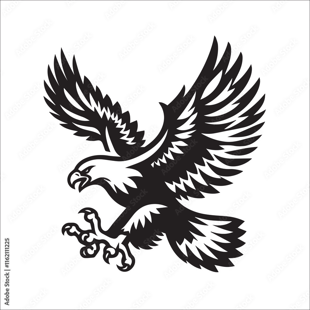 Obraz premium Flying Eagle Svg Vector Silhouette File