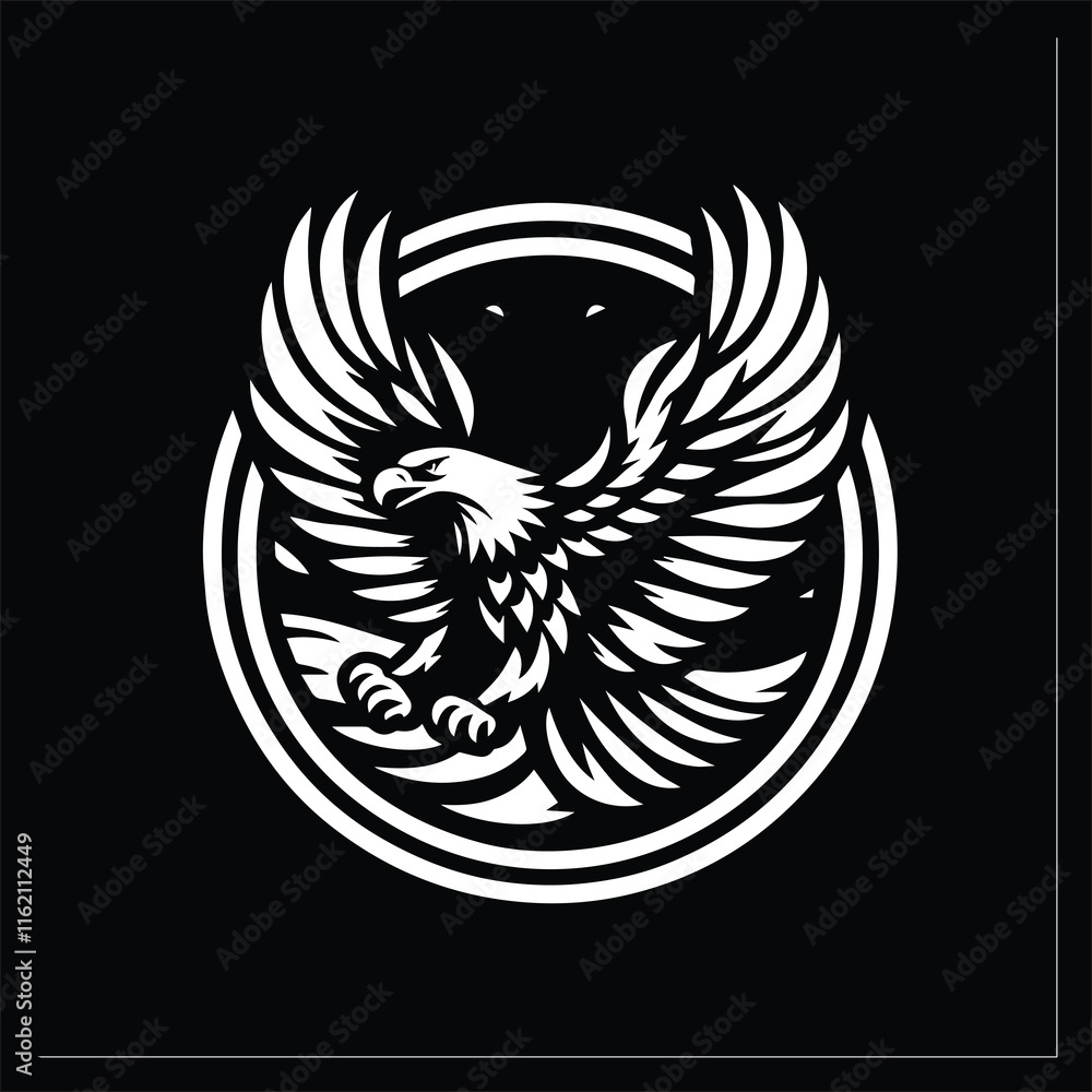 Flying Eagle Svg Vector Silhouette File black EPS Flying Eagle Svg Vector Silhouette File black EPS