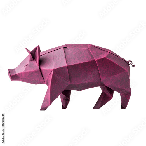 pig origami transparant background