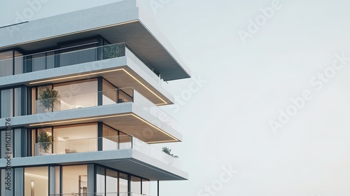 Modern building architecture balcony house.