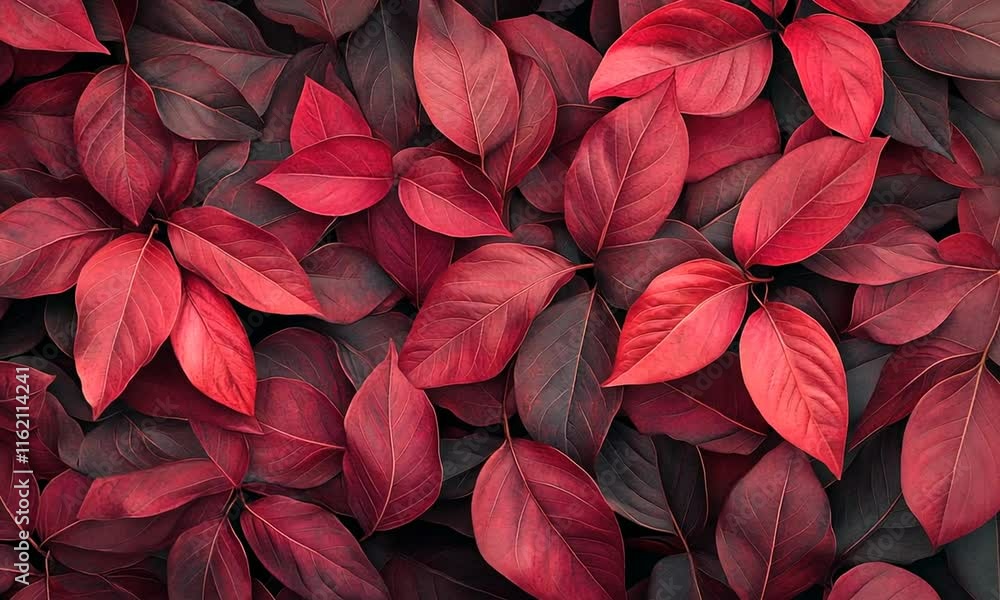 Vibrant Red and Dark Leaves Background with Rich Textures, Perfect for Nature Themes, Seasonal Decor, and Organic Style Concepts in Design Projects Vibrant Red and Dark Leaves Background with Rich Textures, Perfect for Nature Themes, Seasonal Decor, and Organic Style Concepts in Design Projects