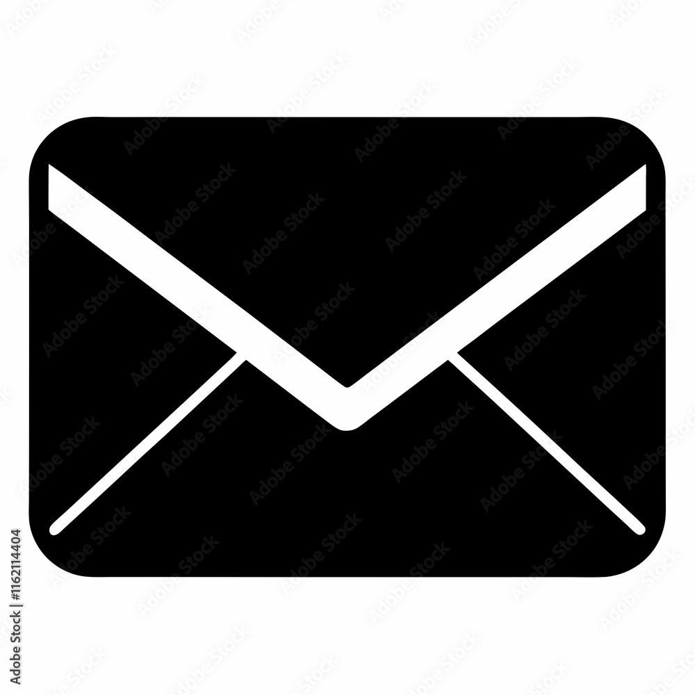 Email Envelope Black Silhouette Vector Email Envelope Black Silhouette Vector