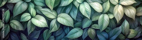 Wallpaper Mural Lush Green Leaves Background with Varying Shades and Textures for Nature Inspired Designs and Illustrations Torontodigital.ca