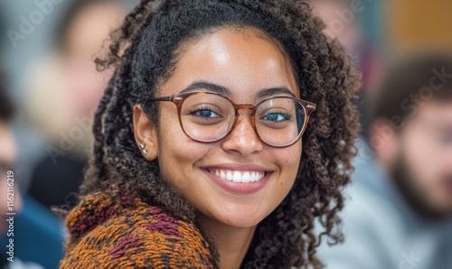 african american woman smiling, student