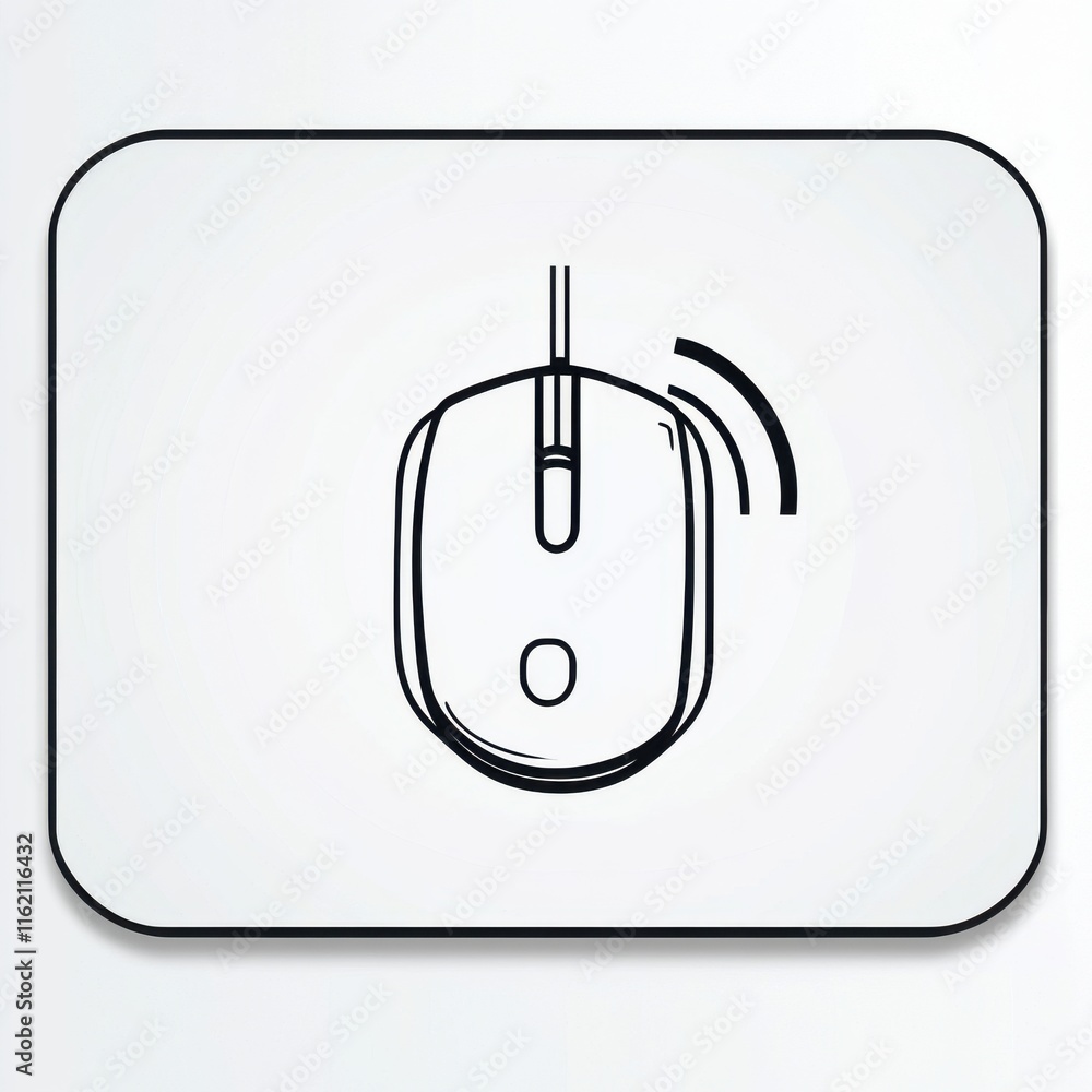 Stylized illustration of a computer mouse on a minimalist background. Stylized illustration of a computer mouse on a minimalist background.