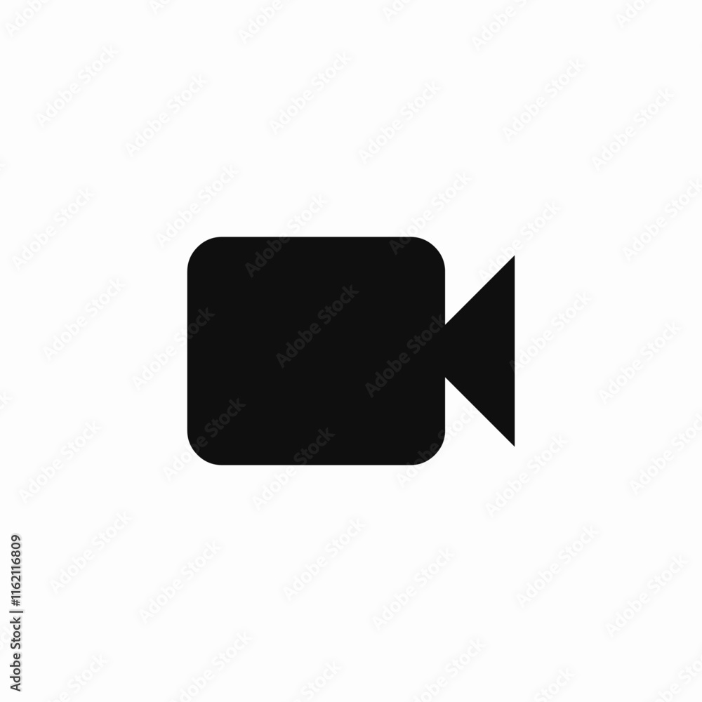 Video camera recording film movie icon vector sign
Video camera recording film movie icon vector sign