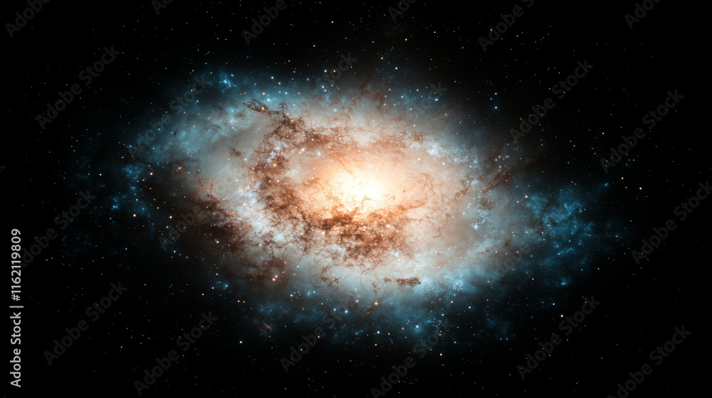 Fototapeta premium A spiral of glowing blue and white particles over a pitch-black canvas. The swirling design feels cosmic and futuristic, with intricate details for tech-inspired visuals.