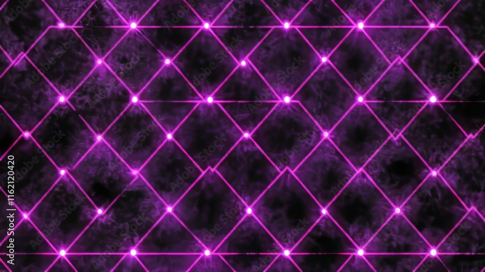 Fototapeta premium Glowing Purple Geometric Grid Network Design
