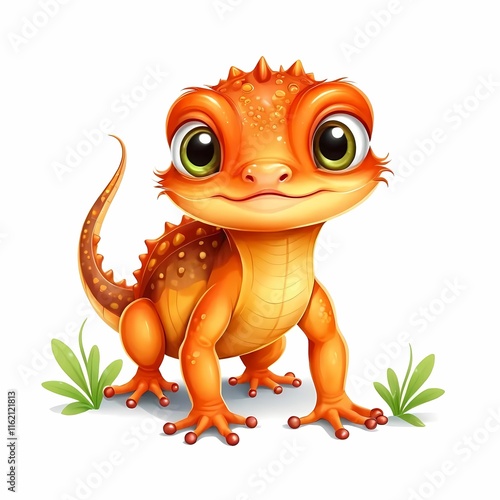 Cute newt cartoon design perfect for wildlife and nature themes photo