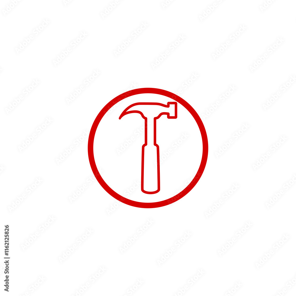 Hammer icon isolated on transparent background Hammer icon isolated on transparent background