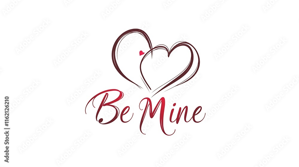 Two hearts intertwined symbolizing love with be mine message Two hearts intertwined symbolizing love with be mine message