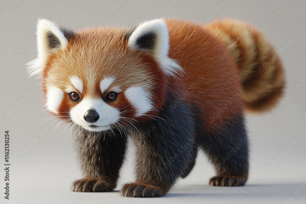 Red panda walking in fluffy cuteness. Red panda walking in fluffy cuteness.