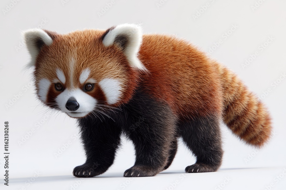 Red panda walking in fluffy cuteness. Red panda walking in fluffy cuteness.