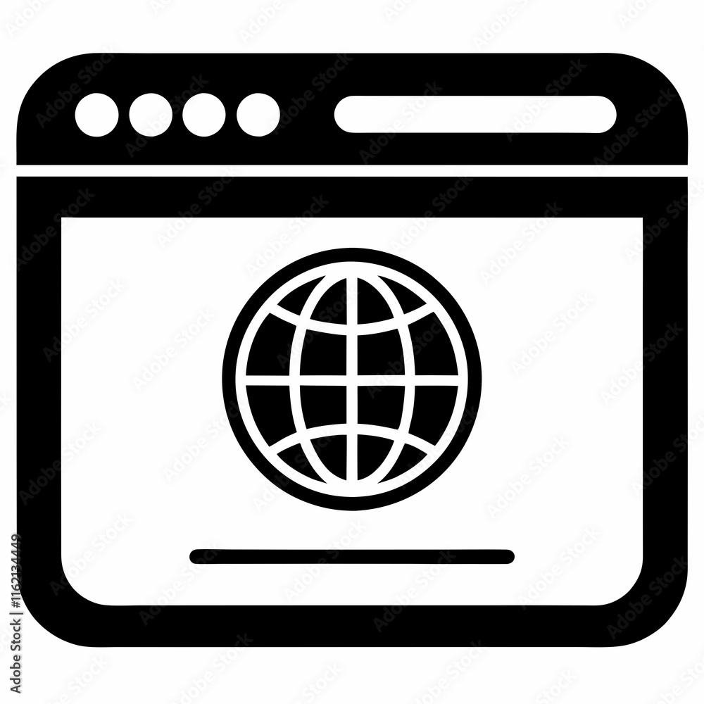Internet Browser Black Silhouette Vector Internet Browser Black Silhouette Vector