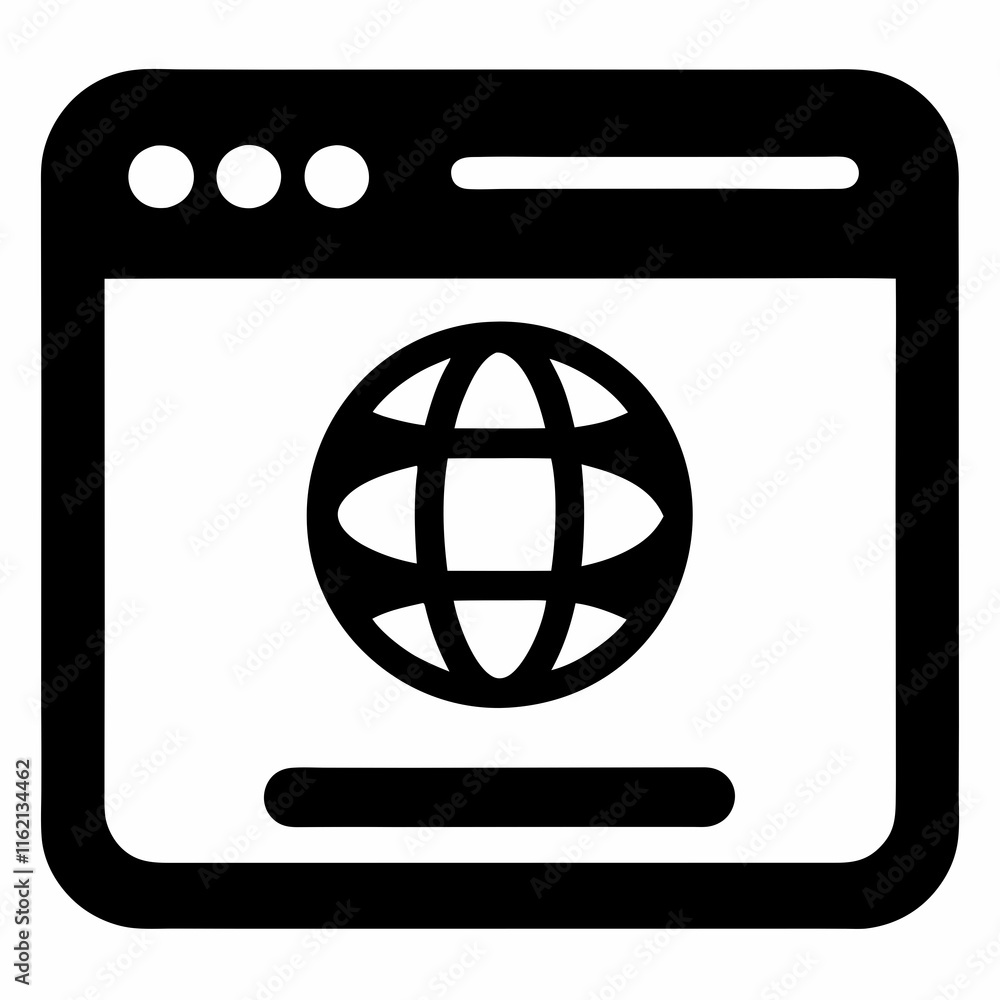 Internet Browser Black Silhouette Vector Internet Browser Black Silhouette Vector